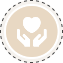 Icon of hands holding a heart symbol representing care, support, and early intervention services at Mindful Milestones